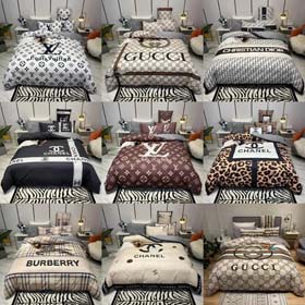 Louis Vuitton LV Dior Gucci Burberry Fendi Chanel Four-piece bed sheet set-2280  